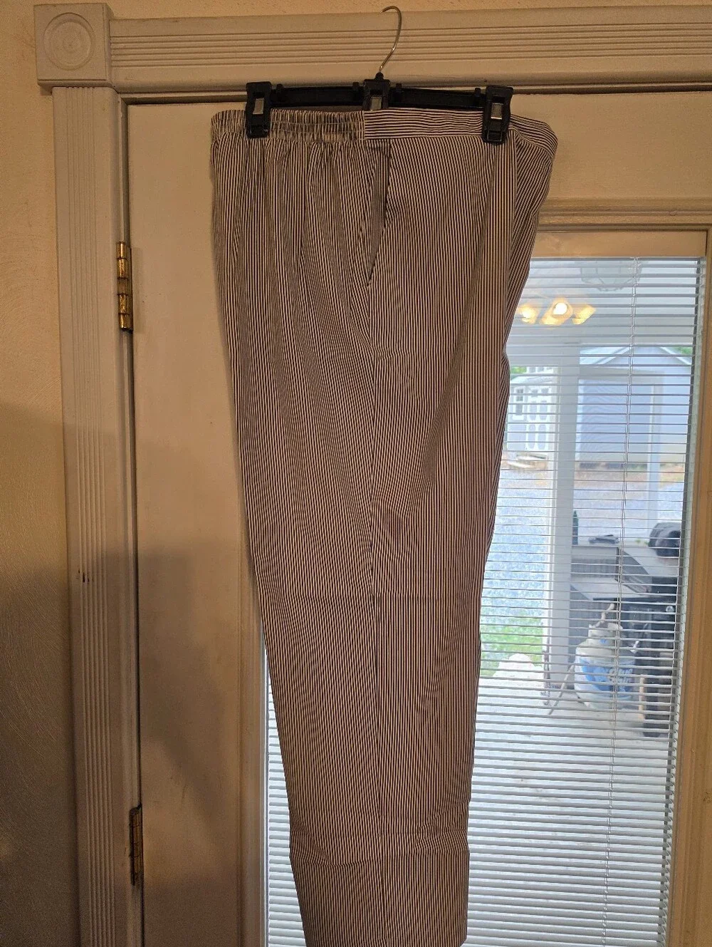 Womens Alfred Dunner Half Elastic Waist,2 Side pockets, Straight Leg, Striped